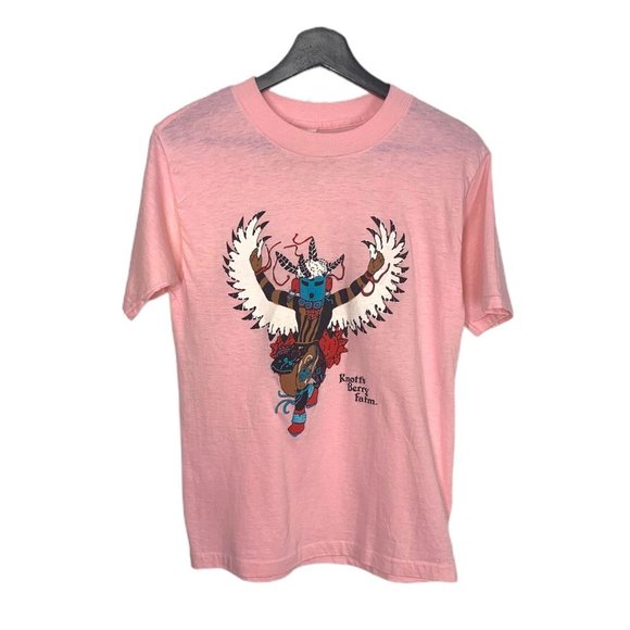 Vintage 90s Knotts Berry Farm Pink Kachina T Shirt Medium - Picture 1 of 7